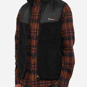 Barbour Men's HOPSEN SHERPA FLEECE GILET Vest in Black MSRP$180 Great Reviews
